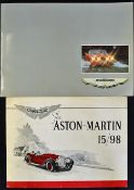 Automotive - Aston Martin Car Sales Brochure - for The Aston Martin 15/98 Models includes Saloon,