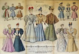 The Young Ladies Fashion Journal. The New Paris Fashion Plates 1895 Poster size supplement from