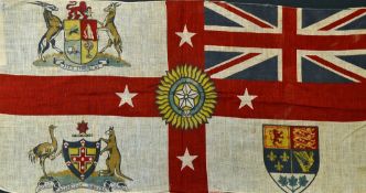 1924 Special British Empire Exhibition Flag - Quartered with Union Flag then Arms of South Africa,