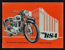 B.S.A. Motor Cycles 1948 Brochure - A 16 page Brochure specially printed for the Earls Court Motor