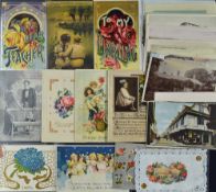 Early 20th Century Assorted Postcards - including Embossed Greetings, Valentines, Love,