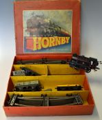 Hornby 0 Gauge Tank Set No40 in original box, complete with Key, includes 1 loco and 3 rolling
