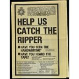 1980 Jack The Ripper - 'Help Us Catch The Ripper' Police Advert - published by the West Yorkshire