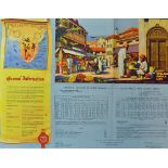 1950 Holland Africa Line Cruises Advertising Poster - United Netherland Navigation Company fold
