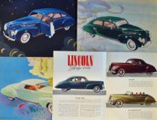 Automotive - Selection of 1930s onwards Lincoln Car Brochures to include 1936 The Lincoln V-12,