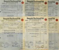 Cuba - Bacardi Rum 1950s Invoices - to different countries all with the official red bat logo,