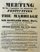 Hawkstone Park - Festivities to Celebrate the Marriage of Sir Rowland Hill 1832 Notices - with two