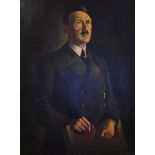 Rudolf Gerhard Zill 1943 - Adolf Hitler - Poster depicts Hitler stood resting on a chair in large