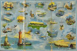 C.1900-1905 New Game of a Voyage through the clouds 'Zeppelin Board Game'- (Probably printed in