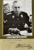 Joachim von Ribbentrop Signed Display with Print - a framed display with Ribbentrop's signature at