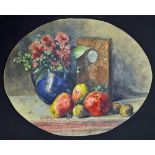 Attributed to Adolf Hitler Artwork - Stilleben, Still Life shows apples, nuts, flowers and a