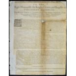 Great Britain - English Civil War Broadside (Poster) Dated 20th July 1643 appeal by the