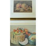 Watercolour Paintings - a group of four fruit related watercolour paintings, varying in sizes, all