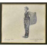 Moroney, Ken (b.1949) Original Drawing Covent Garden Porter 1877 signed and dated 1976, framed