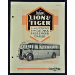 Leyland Passenger Bus Brochure April 1939 - A 4 page brochure detailing their Lion and Tiger