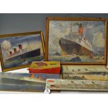 Cunard Wooden Jigsaw Puzzles Selection with 5 framed and 1 with box