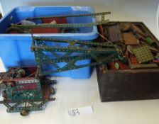 Large Collection of Red and Green Meccano includes wheels, brass cogs, etc. inspection recommended 2