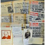 Assorted Newspaper Selection includes 1935 Silver Jubilee Daily Mail 'The Reign and the Man', 1952