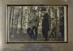 Scarce Adolf Hitler and Marshal Mannerheim Signed Photograph - a black and white image of Adolf