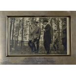 Scarce Adolf Hitler and Marshal Mannerheim Signed Photograph - a black and white image of Adolf