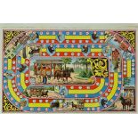 An Early Horse Tramway Board Game C.1880s-90s - Featuring horse drawn trams in streets. Attractive