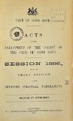 Cape of Good Hope 1886 Bound Volume of Acts of Parliament containing the Estimates and