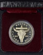 1982 Canada Silver Dollar appears in good condition, complete with original box