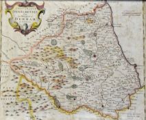 18th Century Robert Morden 'Bishopric of Durham' Map - Episcopaius Dunelmensis, sold by Abel