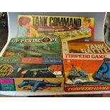 Assorted Game Selection to include Tank Command, Up Periscope, The Golden Shot, Tank Battle and