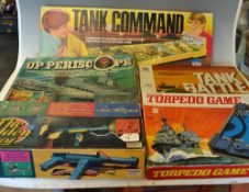 Assorted Game Selection to include Tank Command, Up Periscope, The Golden Shot, Tank Battle and