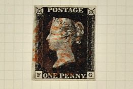 Early Great Britain Stamp Selection to include 1840 Penny Black, 1911-12 Downey head set, 1912-