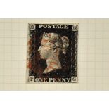 Early Great Britain Stamp Selection to include 1840 Penny Black, 1911-12 Downey head set, 1912-