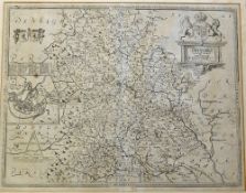 Circa. 17th Century Christopher Saxon 'Shropshire' Map - accurately drawn and set forth by Saxon,