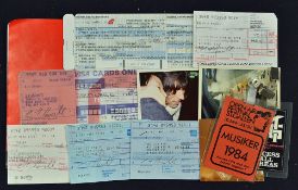 Selection of Rock drummer Colin 'Cozy' Powell, Stage Passes, plane ticket, signed Visa receipt,