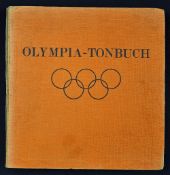 1936 Berlin Olympic Games - Audio Book containing text book and 3x 10 inch Telefunken Shellack discs