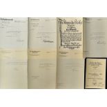 Fine Selection of Nazi Germany Signed 1930/40s Documents relating to 'Herrn Ernst Schwenke' - with