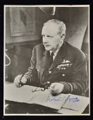 WWII Arthur T Harris (1892-1984) - Autograph - Signed Print in blue ink to the front, depicts Harris