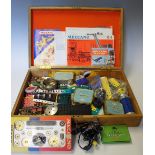 Selection of Meccano mainly Yellow and Blue to include the Meccano Gear Set boxed, manuals, plus