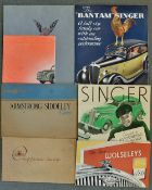 Automotive - Selection of c.1930s British Car Manufacturers Brochures/Leaflets includes The