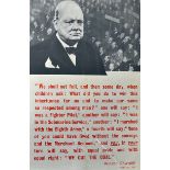 Original WWII Poster - 'We Cut The Coal' Winston Churchill - issued by the Ministry of Fuel and