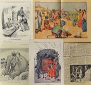 India - 1930s Gandhi Prints to include 1928 Annee Revue: Fantasio in French, 1946 Punch or the