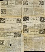 1717 onwards The Post Boy Newspaper Selection large collection of The Post Boy Newspapers, many with