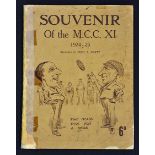 Cricket - Souvenir of the M.C.C XI 1924/25 - containing sketches by Cecil Hartt 'Two Heads Toss
