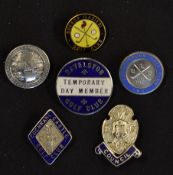 6x various enamel and metal golf club members badges to include The Ravelston Golf Club, Ravelston"