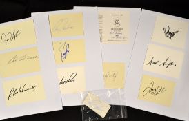 Collection of 28x Major and other Golf Champions signed plain cards to incl Sam Snead, Roberto De