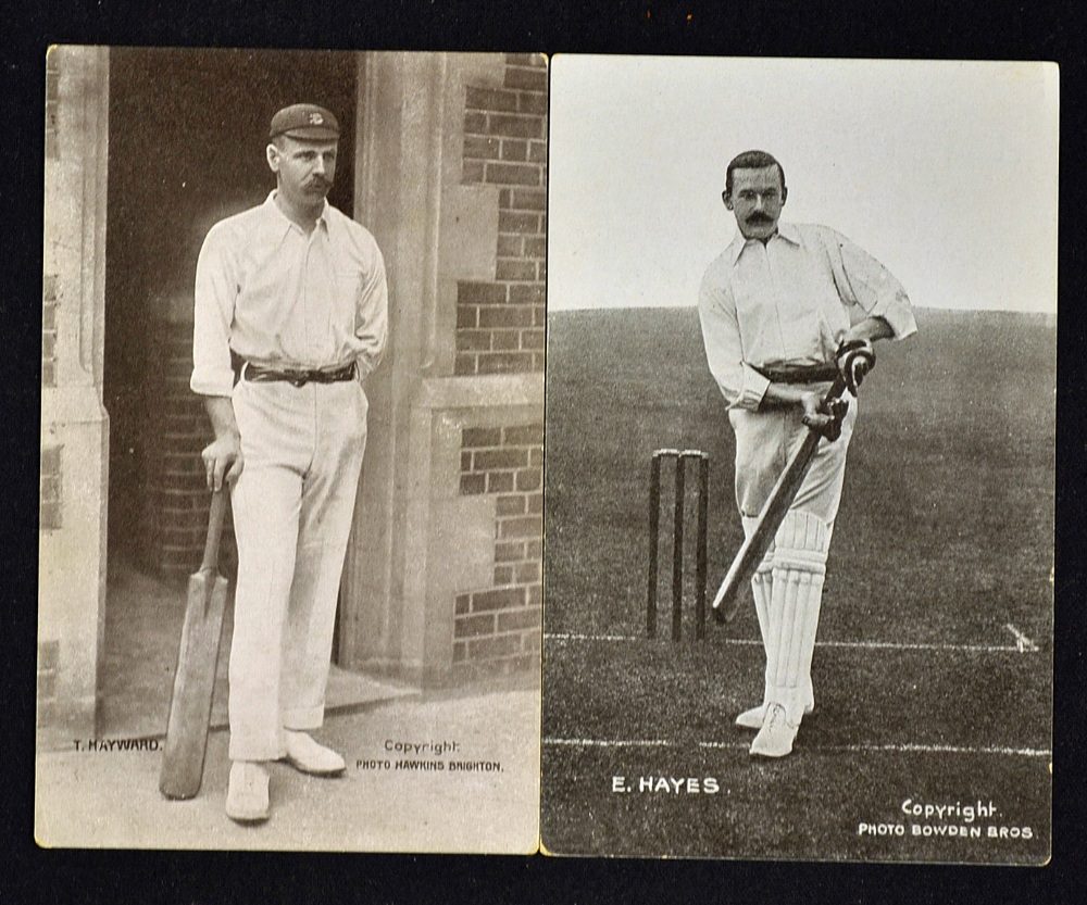 Surrey Cricket 'The Star Series' Postcards including photo cards of T. Hayward and E. Hayes both