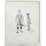May, (Phil) Philip,William (1864 - 1903)"SATISFACTION" golfing caricature sketch - pen and ink on