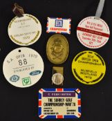Collection of various Championship golf competitors bag tags mostly from the 1970's but includes