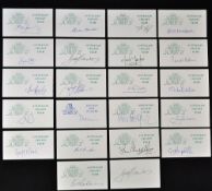 Selection of Australian Cricket Team Signed Cards including Lawson, Chappell, Border, Taylor,