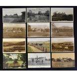 12x various English golf club and golf links postcards and stymie score card from early 1900's
